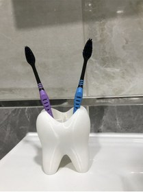 Resim Diş Şeklinde 4 Bölmeli Diş Fırçalığı Diş Şeklinde Kalemlik 