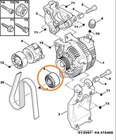 Resim PEUGEOT BİPPER (2008-2013) 1,4 HDI ALTERNATÖR GERGİ RULMANI (ORJİNAL) 