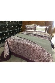 Resim Elart Çeyiz Paketi 10 Parça Yatak Örtüsü+nevresim Takımı+battaniye Elsa Mürdüm Mürdüm 