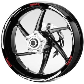 Resim Kırmızı Drıft Yazılı 3 Parçalı Reflektif Beyaz Jant Şeridi 