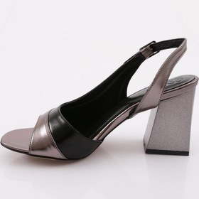 Resim Dgn 834-23y Kadin Kalin Bantli Topuklu Sandalet 834-1922-R13855 Platin 