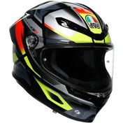 Resim Agv K6 S Erazer Black Red Yellow Fluo Kapalı Kask Sarı - Siyah 