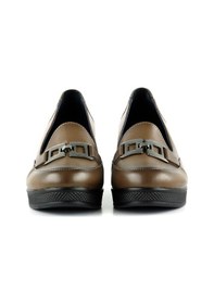 Resim Erkan Saçmacı Dafne Kahverengi Hakiki Deri Tokalı Yuvarlak Burun Dolgu Topuklu Günlük Ayakkabı Kahverengi 