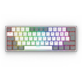 Resim Redragon K616 Fizz PRO RGB Red Switch 2.4GHz Kablosuz Türkçe Mekanik Oyuncu Klavyesi Beyaz, Gri 