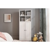 Resim Nettrends 2 Kapakli Rafli Giysi Dolabi Beyaz 65 cm G-yd-1043 