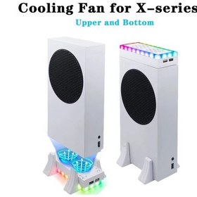 Resim Sones Xbox Series S Konsol Tabanı Soğutma Fanı Dahili Led Işık Şeridi Siyah 