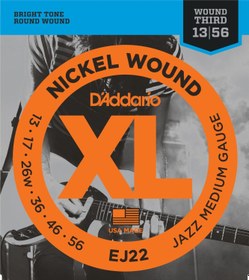 Resim D'Addario EJ22 XL Nickel Elektro Gitar Teli - Jazz Medium (13-56) 