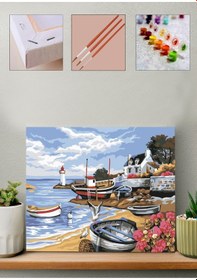 Resim Sayılarla Boyama Seti Balıkçı Kasabası 40x50 Cm 