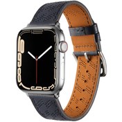 Resim ​​​Watch 42mm Uyumlu KRD-76 PU Deri Kordon Strap Kayış CLO- Lacivert 