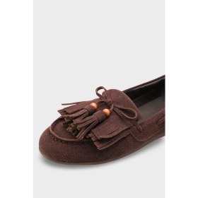 Resim Capone Outfitters Veronique Püsküllü Ahşap Aksesuarlı Yumuşak Kadın Loafer Ayakkabı 