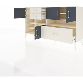 Resim Hyperion Konsol 7 Raflı 3 Çekmeceli 4 Kapaklı 176x44x99 Aytaşı-an Aytaşı-antrasit/aytaşı 
