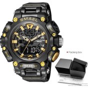 Resim Hanyang Siyah Altın Kutu Smael Erkek Spor Izle Zeytin Dijital Kuvars Saatler Su Geçirmez Otomatik Tarih Kronograf Elektronik Kol Saati Часы Мужские RELOJ8053 (Yurt Dışından) 