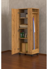 Resim Tarçın Paspas,süpürge-temizlik Malzeme Dolabı- Çok Amaçlı Dolap Paspas- Banyo Dolabı - 80 Cm Atlantik Çam 