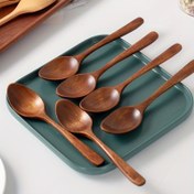 Resim 3/6 adet Yemek Yemek İçin Ahşap Kaşık, 18.49 Cm Küçük Ahşap Kaşık, Karıştırma Karıştırma Tadı İçin Yapışmaz, Sofra Malzemeleri 