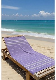 Resim Mika %100 Pamuk Peştemal Havlu 100x180 Cm Plaj Havlusu, Hamam Peştemali, Hızlı Kuruyan Hafif Banyo Havlusu Mor 