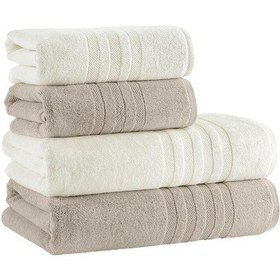 Resim Lavinda 4 Lü Banyo Havlu Seti 70x140 Bej - Krem 