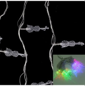 Resim Sones 7m Keman Sarkıt Dekorasyon Işık Dizisi, 30-led Çok Renkli Işık Ac 12-240v / Ab Fişi Beyaz Diğer 