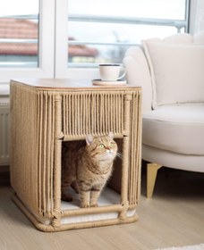 Resim Coolizz Jüt Kedi Evi Sehpa 