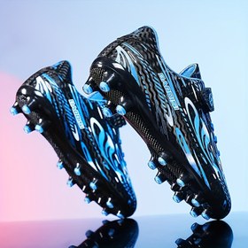 Resim Gençler için Her Mevsim Düşük Üst Futbol Kramponları Konik Çivilerle - Nefes Alabilir PU Üst, TPU Taban ve Kapama ile Antrenman & Maçlar İçin - Geometrik/Harf Baskı Tasarımı (Erkek & Kız Çocukları), Tüm Sezon Spor Ayakkabıları | Düşük Top Kramponlar | PU Üst Kramponlar, Futbol Aksesuarları 