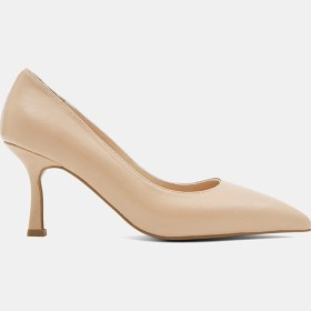 Resim Desa Kadın Ten Sivri Burunlu Klasik Deri Stiletto 