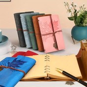 Resim Retro Akçaağaç Yaprağı Spiral Ciltli Defter - Premium Suni Deri Kapak, 6 Canlı Renk Seçeneği, 160 Sayfa Elastik Kapatmalı, Seyahat Günlüğü ve Gündelik Yazı Defteri, Hediye Fikri 