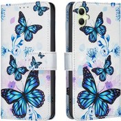 Resim Gaojunshop01 Realme C75 İçin Pembe Çiçek Desenli Sentetik Deri Modaya Uygun Basit Cüzdan Kılıf 