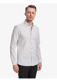 Resim Pierre Cardin Erkek Açık Gri Gömlek Desenli 50325355-vr001 