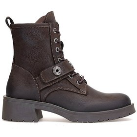 Resim Mammamia D25kb-8410 Kadın Hakiki Nubuk Deri Topuklu Bot Kahverengi Kahverengi 