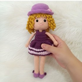 Resim El Yapımı Amigurumi Oyuncak Bebek 27 Cm Pamuk Örgü Pelüş 