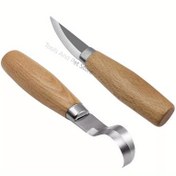 Resim Premium Ahşap Oyma Bıçağı - Dayanıklı Paslanmaz Çelik Bıçaklı Ergonomik Kaşık Keski, Hassas Ahşap İşleme, Heykeltraşlık ve Oymacılık için Kayın Ağacı Sapı, Ahşap İşleme Araçları 