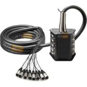 Resim AyrStore STAGE-8C-20M 8 Kanal 20 Metre Multicore Kablolu Hazır Stage Box 