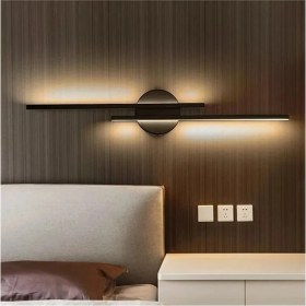 Resim Dilek Modern Tasarım Siyah Renk Gün Işığı Ledli Banyo - Mutfak - Salon Ledli Duvar 2 Li Aplik 