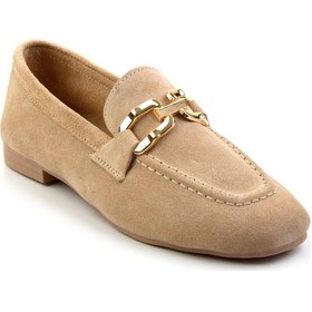 Resim Bambi Vizon Leather Kadın Loafer Ayakkabı K01763071002 Vizon 