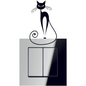 Resim Ne Verelim Size Kedi Priz Sticker Priz Kedi Sticker Set Siyah Etiket Duvar Sticker 
