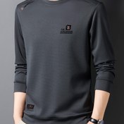 Resim Sonbaharın Temel Parçası, Erkekler için Vintage Esintili Uzun Kollu Bisiklet Yaka Sweatshirt - Göğüs Amblemi ile Nefes Alabilir, Günlük Kazak 