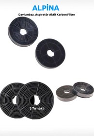 Resim Alpina F17/60 Ankastre Davlumbaz Bacasız Kullanım Karbon Filtre 2 Adet 