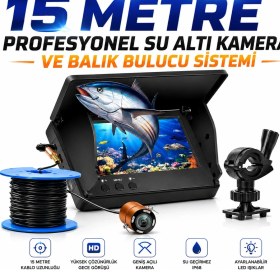 Resim Erdmsp 15 Metre Profesyonel Balık Bulucu Geniş Açılı Lens ile Daha Fazla Alanı Gör Net Gör, Doğru Avla 