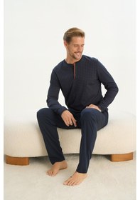 Resim Sevim Erkek Uzun Kol Lacivert Pijama Takım C6t2n5o9 001 