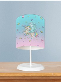 Resim Mekta Home Bebek Ve Çocuk Odası Uçan Unicorn Desenli Abajur 