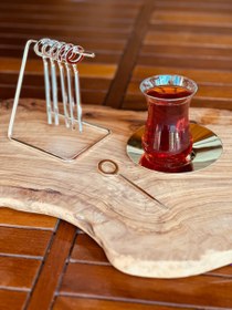 Resim Luya Gümüş Kaplama 6’lı Çay Kaşığı ve 6’lı Çay Bardağı Altı 