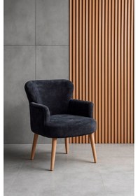 Resim Waterybrook Modern Welsoft Berjer Koltuk Demonte Ahşap Ayak 12 Renk Seçeneği Antrasit 