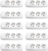 Resim Viko Multi-Let 3'lü Kablosuz Klemensli Grup Priz 10 Adet 