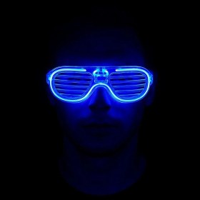 Resim Skygo Mavi Led Işıklı Parti Gözlüğü - Neon Glow Gözlük 3 Modlu 