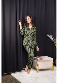 Resim Bebekokusu Rahat Ve Şık Kadın Pijama - Yeşil Yeşil 