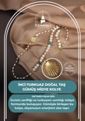 Resim OSMANLI DOĞAL TAŞ Inci-turkuaz Doğal Taş Gümüş Midye Kolye 