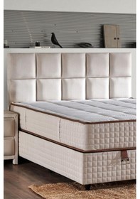 Resim Star Başlık 120 Cm Tek Kişilik Krem Keten Kumaşlı Modern Lüks Yatak Başlığı / Baza Başlığı 120 CM 