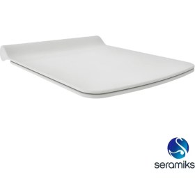 Resim Seramiksan Silva Kanallı Beyaz Asma Klozet A041040H, Seramiksan Silva Duroplast Yavaş Kapak 