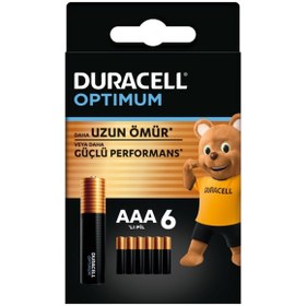 Resim Duracell Optimum AAA Alkalin İnce Kalem Pil (6’lı paket) 1,5V, LR6 MX1500 