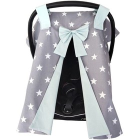 Resim Pamuklu Kumaş Puset Örtüsü Yıkanabilir - Yeşil Yıldız 