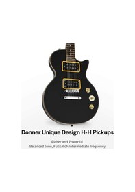Resim Donner Dlp-124b Lp Elektro Gitar Paketi Siyah 